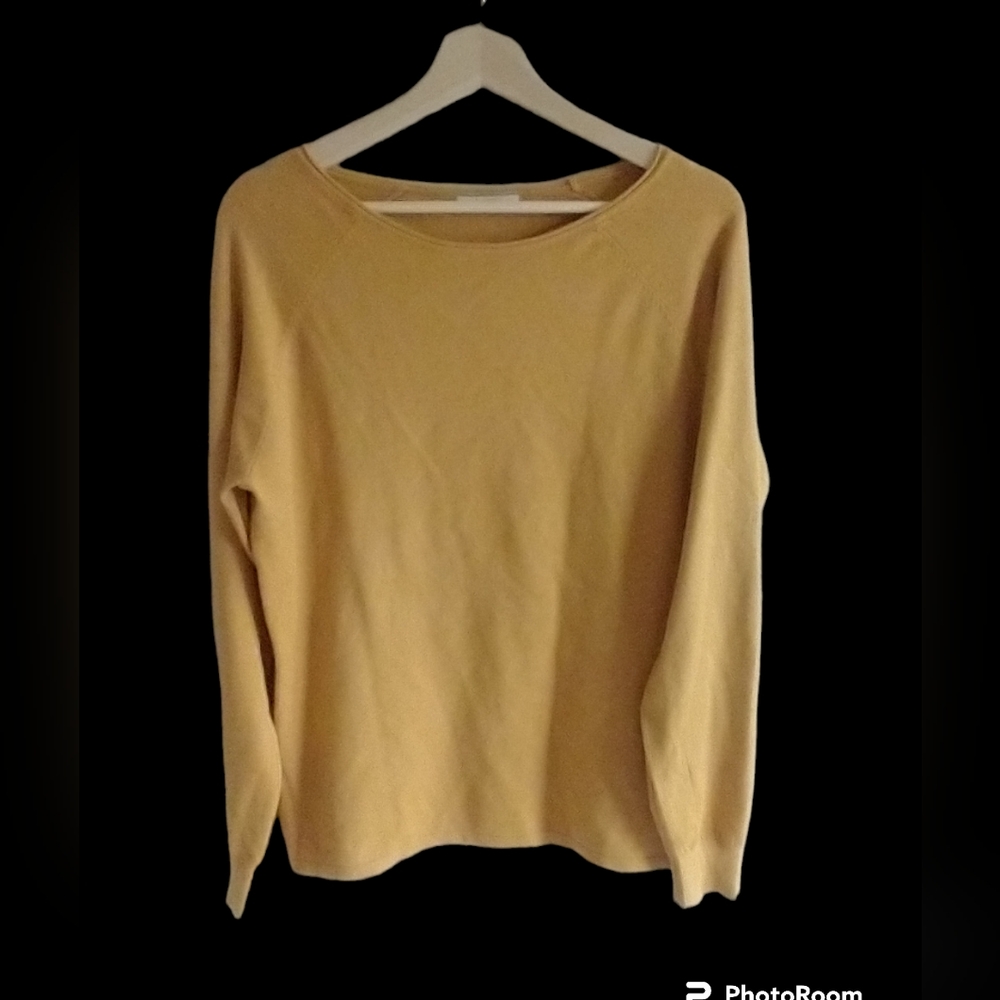 Vila Milano Women's‎ Ryon Bland Sweater Mustard Yellow Long Sleeves Size L Soft
